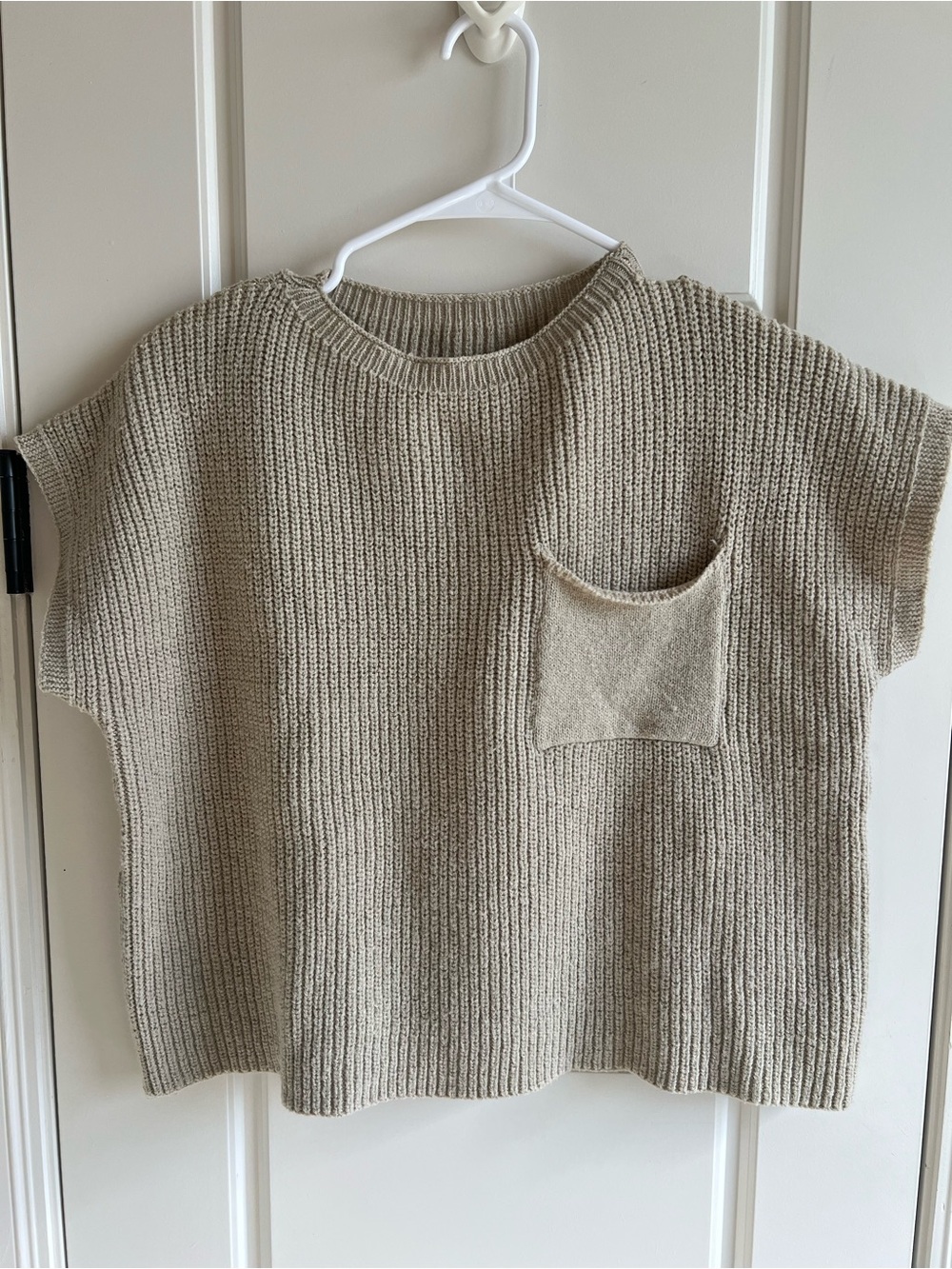 SHEIN Neutral Cable Knit Crew Neck Sweater - Light Beige